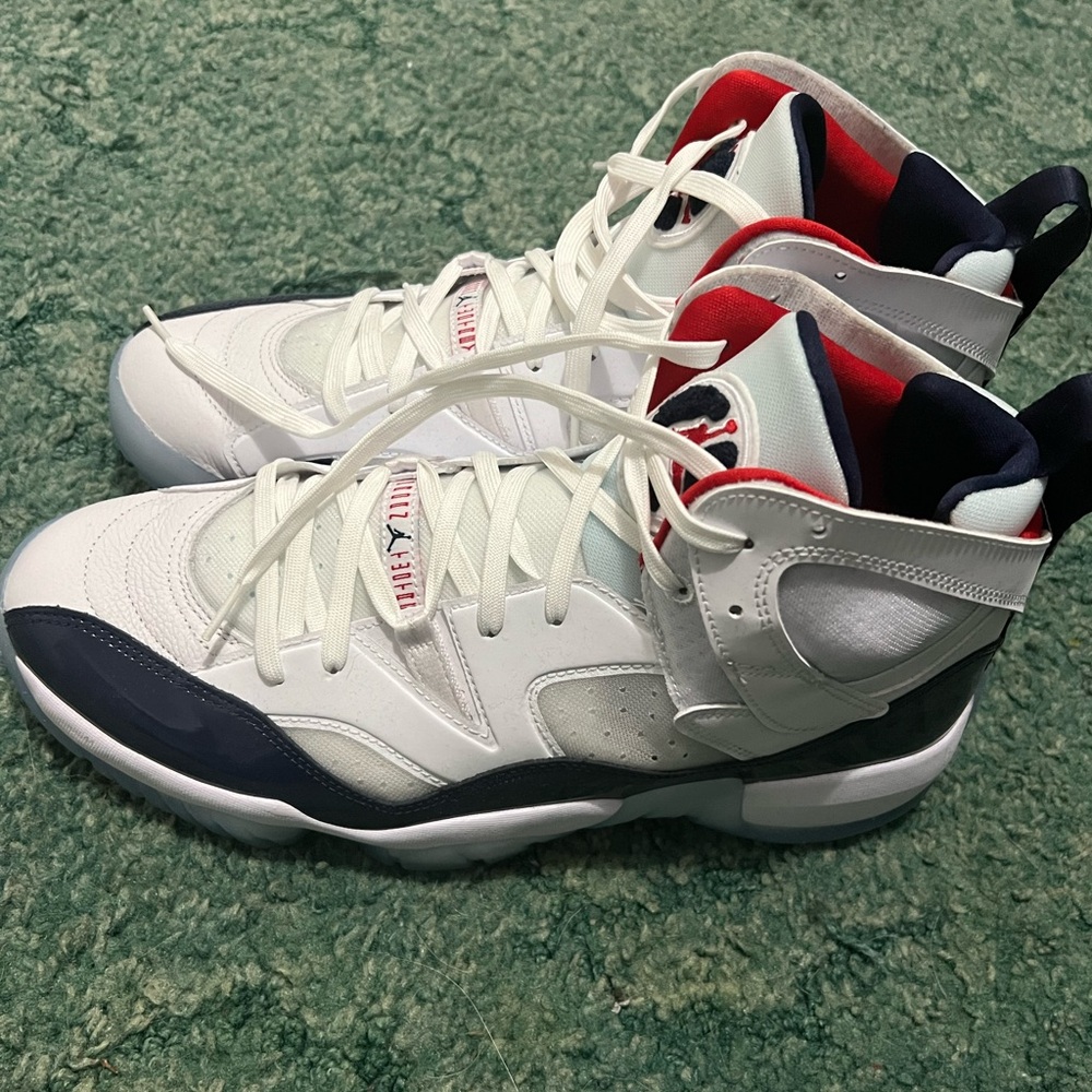 Jordan’s navy blue and white